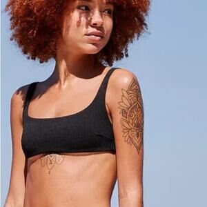 Haight Black Crepe Thidu Bikini Top Sz M NWT